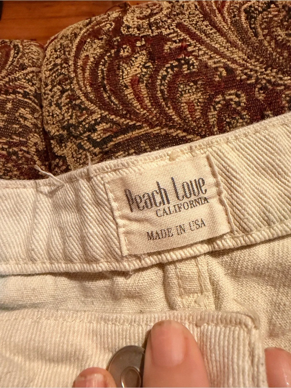 Peach Love California Cream Denim Shorts - Light Neutral